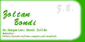 zoltan bondi business card